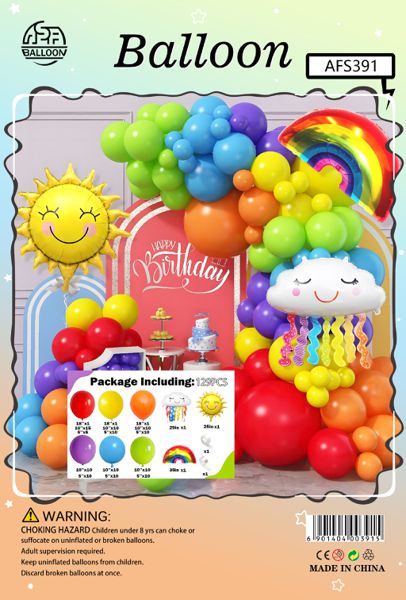 Set balona za girlandu i luk – duga, br. 32138