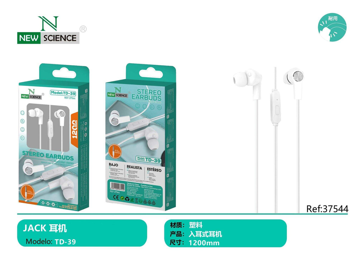 Slušalice s mikrofonom, 3,5 mm (TD-39) – Bijela