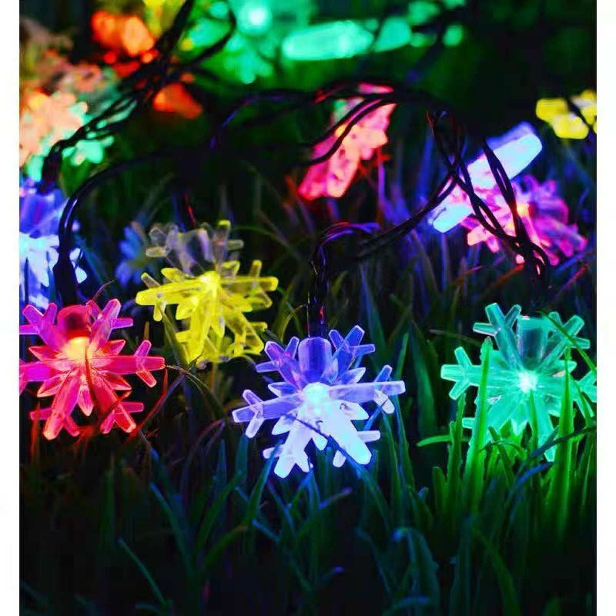 Solarne LED lampice 5 m – pahuljice