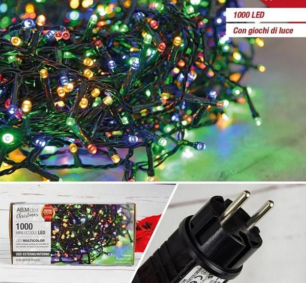 Božićne LED lampice 1000–2000 LED s 8 programa – zeleni kabel