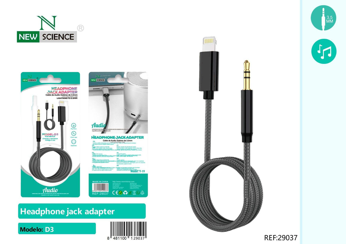 AUX kabel iPhone na 3,5 mm (D3) – Crna