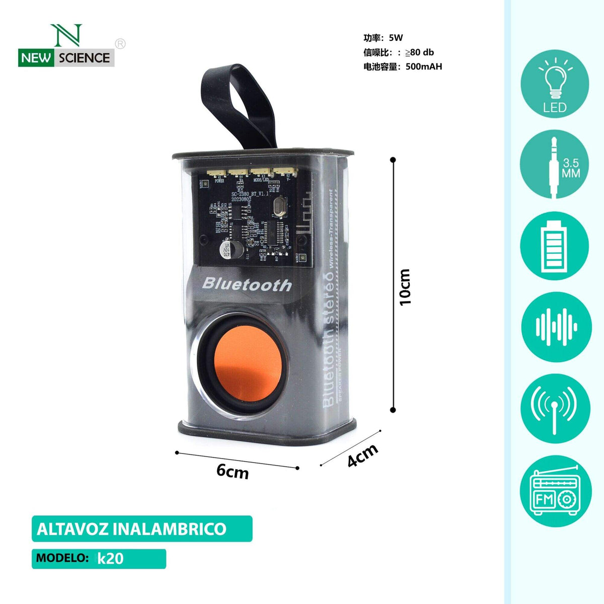 Bluetooth zvučnik-lampion s LED svjetlom (K20)