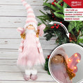 Ukrasna lutka anđeo s krilima – roza, 56 cm, s LED