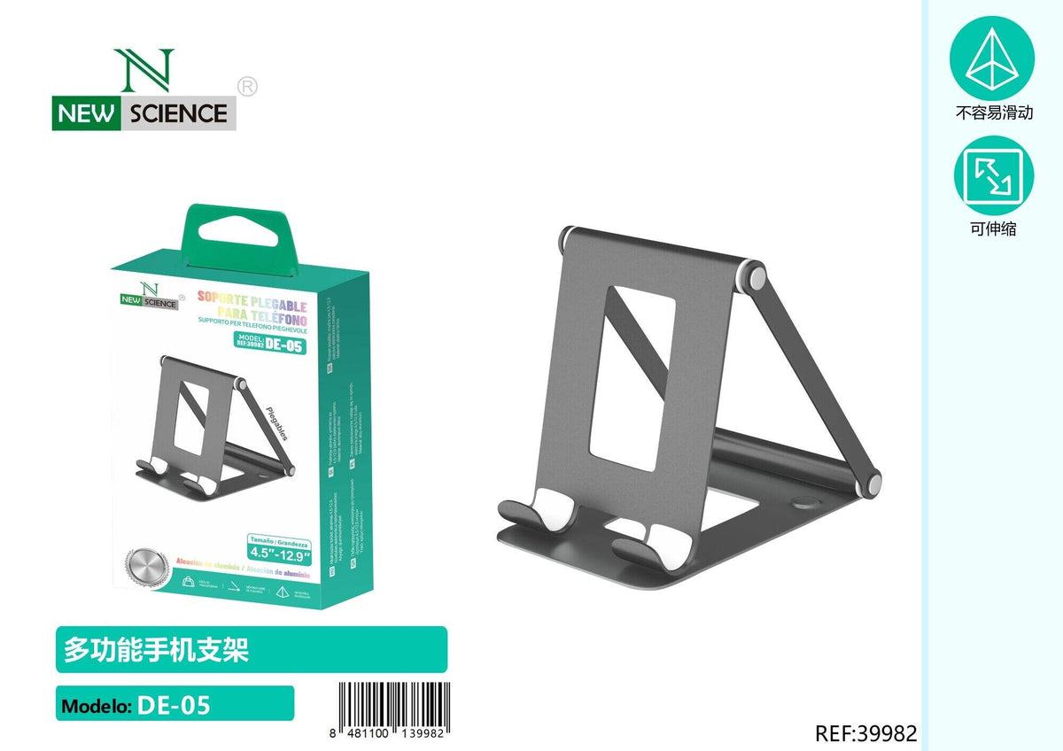 Sklopivi aluminijski stalak za mobitel (DE-05) – Siva