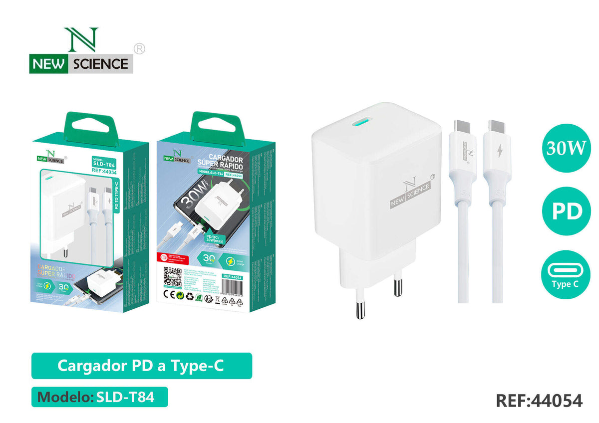 Kućni punjač USB-C PD 30 W (SLD-T84) – S kabelom USB-C na USB-C