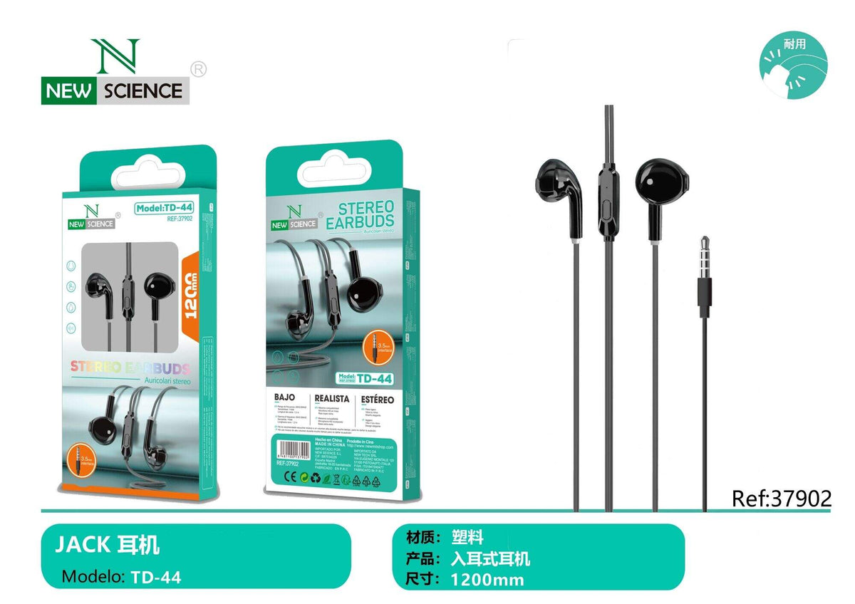 Slušalice s mikrofonom, 3,5 mm (TD-44) – Crna