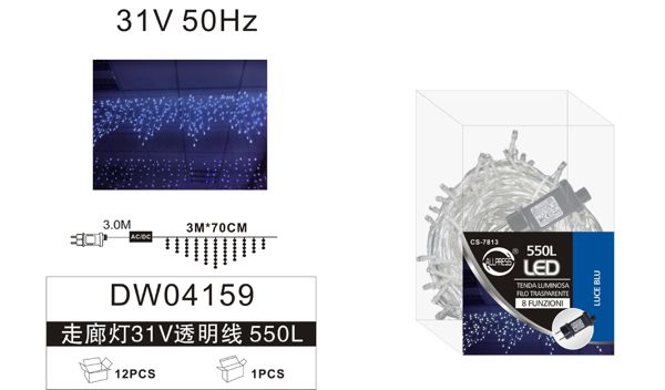 LED sige 31 V, prozirni kabel – 550 i 825 LED