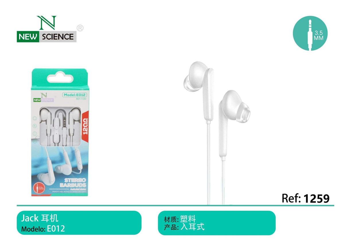 Slušalice s mikrofonom, 3,5 mm (E012) – Bijela