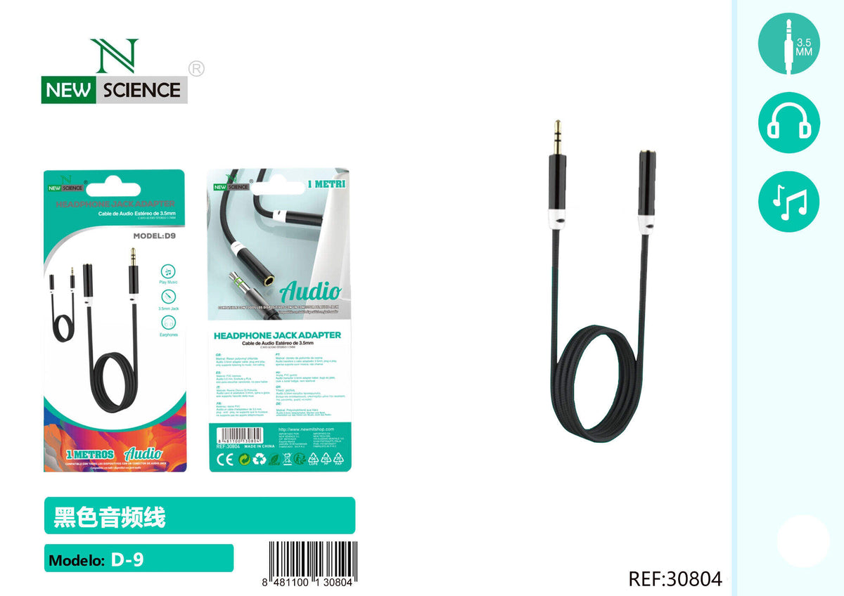 Stereo AUX kabel 3,5 mm – Crna