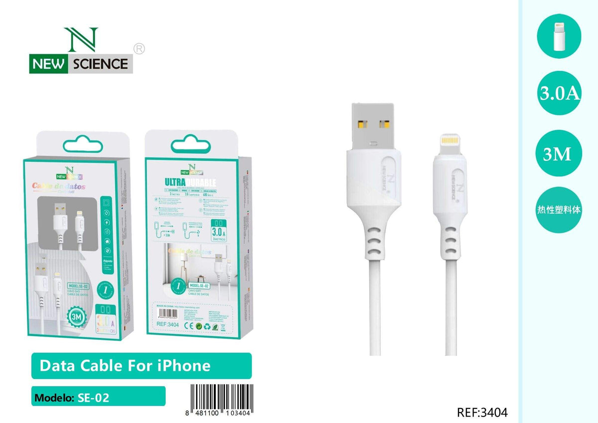 USB kabel za punjenje – 1 do 3 m (SE-02) – iPhone (Lightning), 3 m