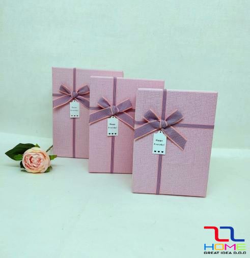 Poklon kutije s mašnom – set 3 kom