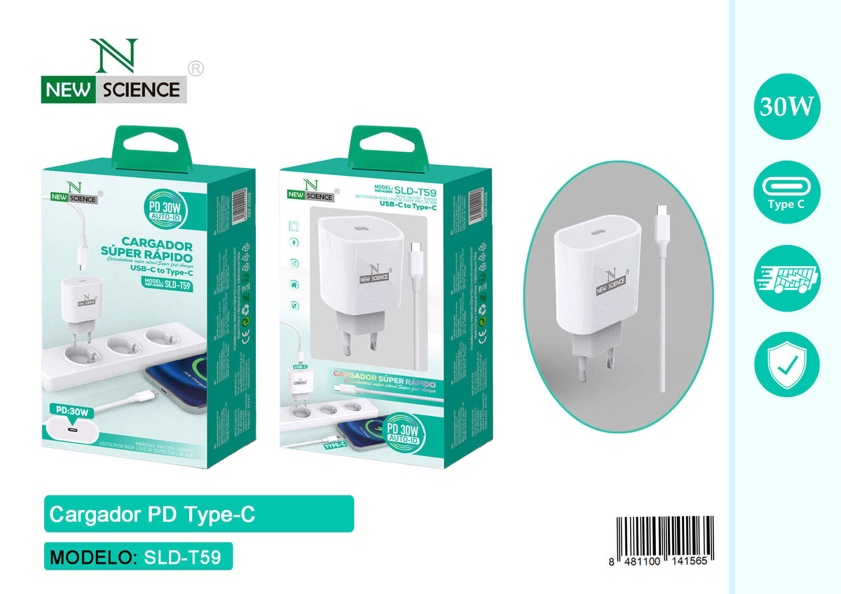 Kućni punjač USB-C 30 W s USB-C kabelom (SLD-T59)