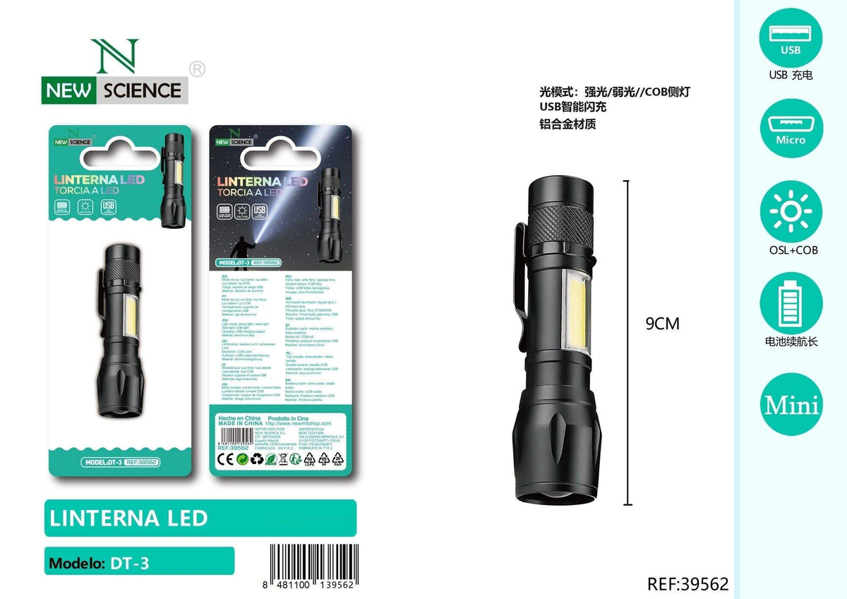 Mini punjiva LED svjetiljka sa zoomom i COB svjetlom (DT-3)