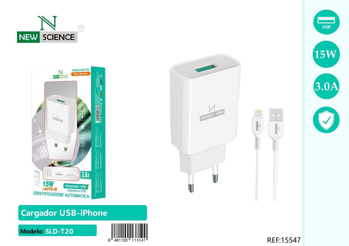 Kućni punjač USB s kabelom za iPhone (SLD-T20)