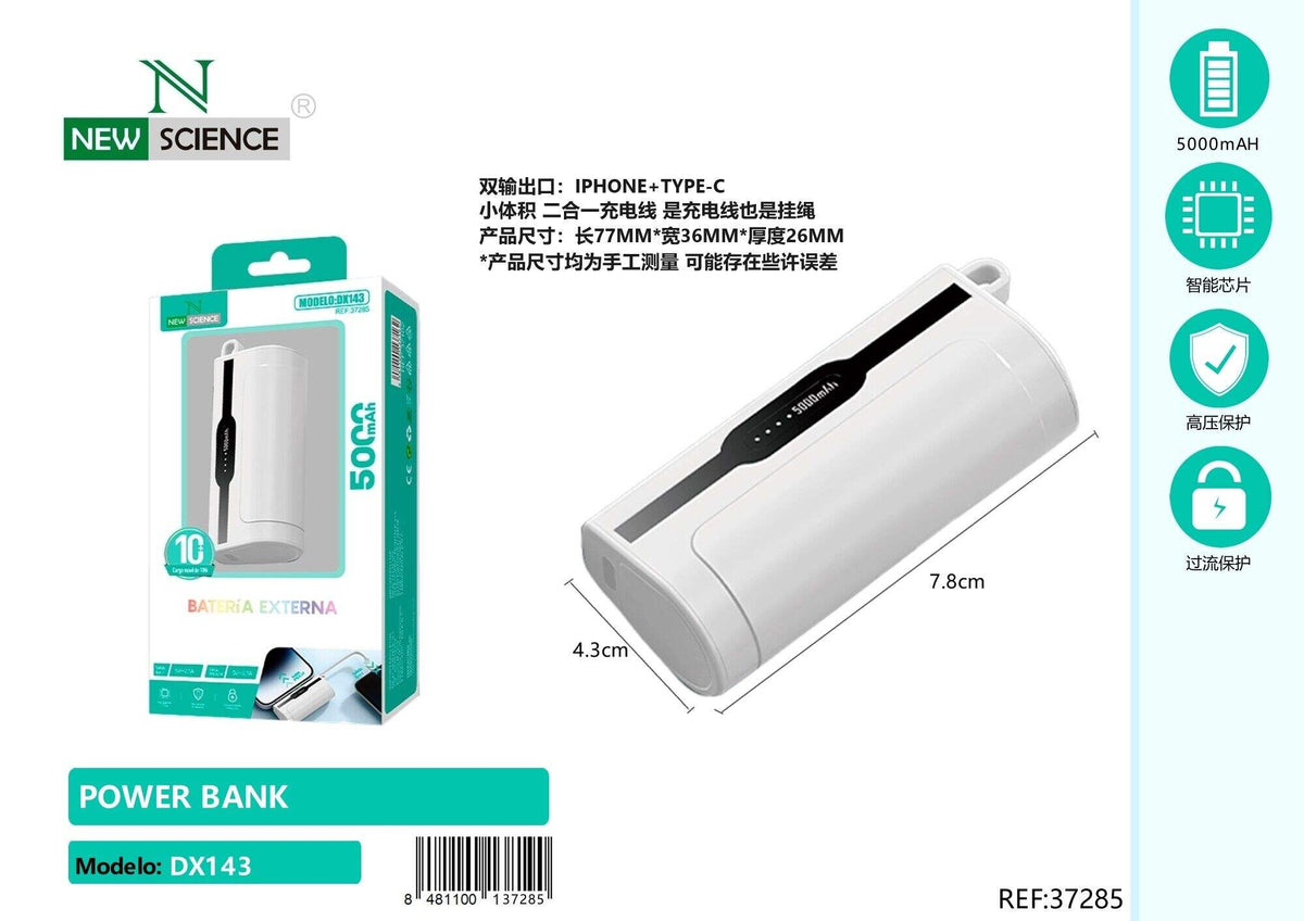 Powerbank 5000 mAh (DX143) – Bijela