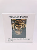 Drvene puzzle A3, 30 × 40 cm – tigar