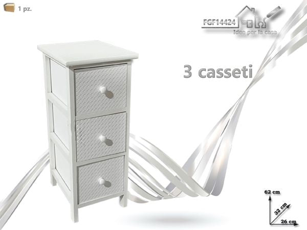 Ormarić s 3 ladice 62 × 26 cm