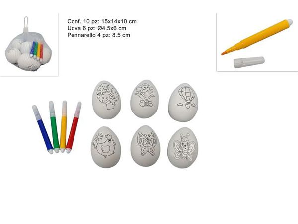 Eier 6 Stk. + Stifte zum Bemalen