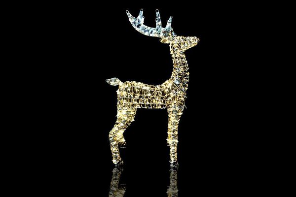 Metalni sob 100 cm, 500 LED, zlatni – svjetleća božićna figura