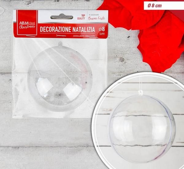 Prozirna božićna kugla 8 cm