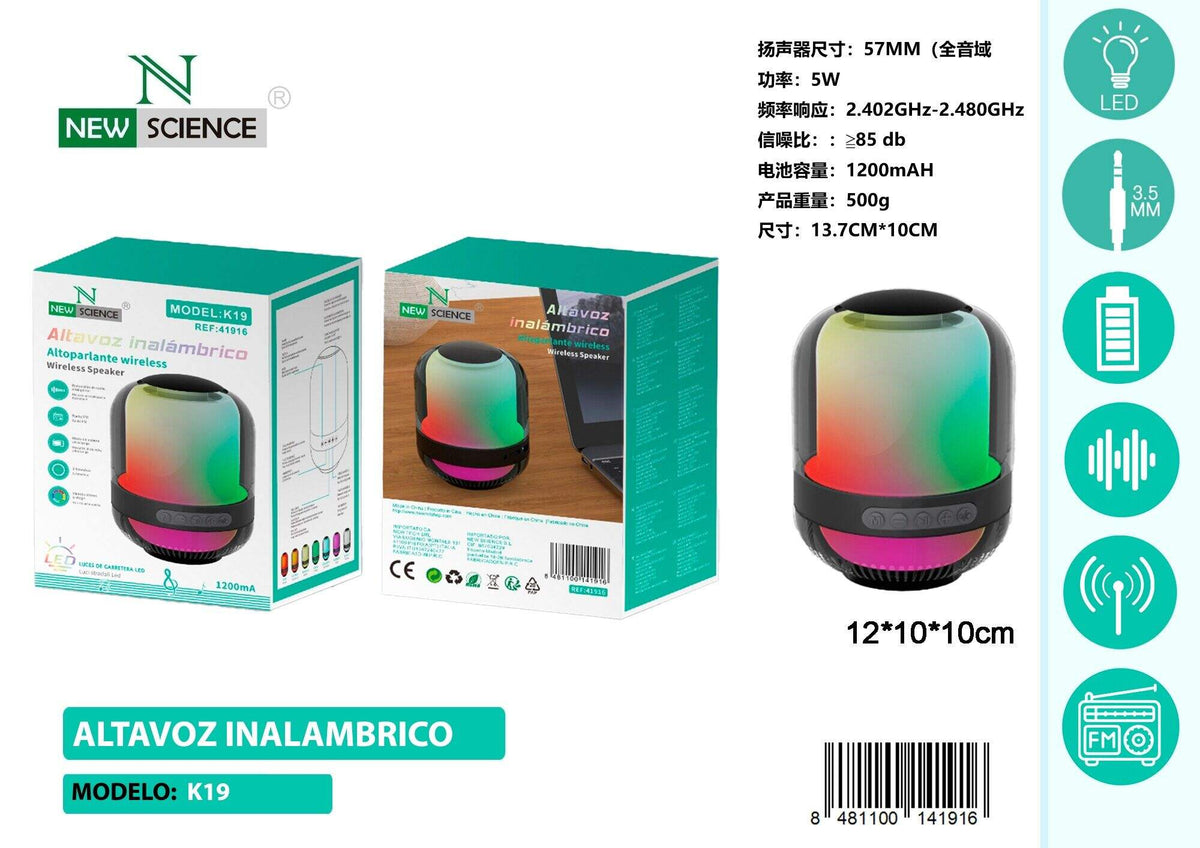 Bluetooth zvučnik s LED svjetlom (K19)