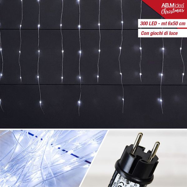LED Lichterkette 4x70cm / transparentes Kabel / kaltweiß