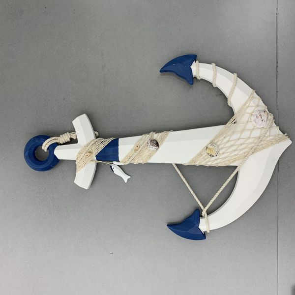 Drveno ukrasno sidro 60 cm – pomorska dekoracija