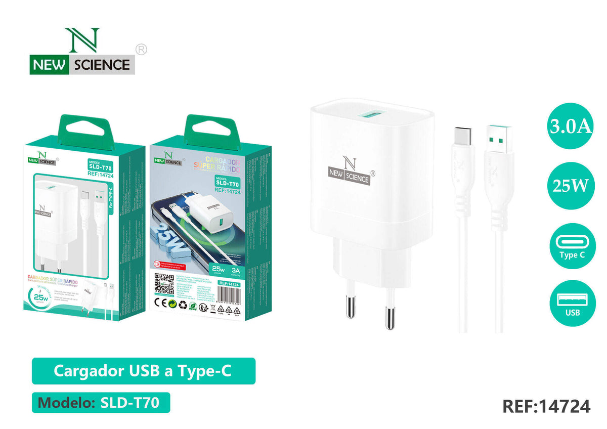 Kućni punjač USB 25 W s USB-C kabelom (SLD-T70)
