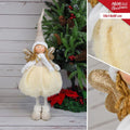Ukrasna lutka anđeo s krilima – krem, 60 cm