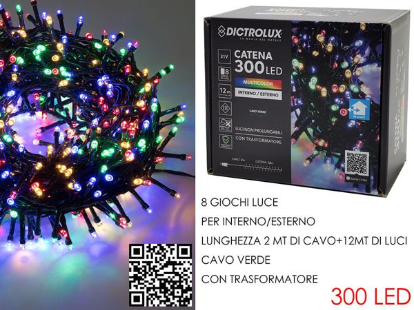 LED lampice 180–500 LED s 8 programa – zeleni kabel