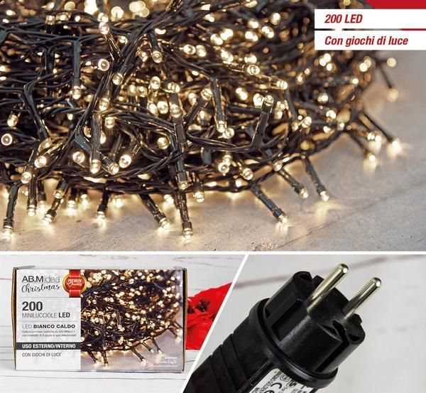 Božićne lampice 200 LED – bijele / toplo bijele