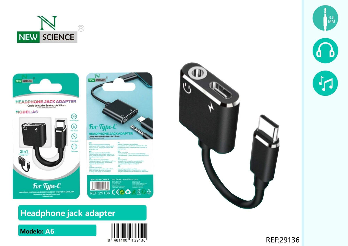 Audio adapter USB-C (A6) – Crna