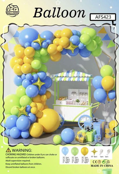 Set balona za girlandu i luk – zeleno-žuti, br. 26533