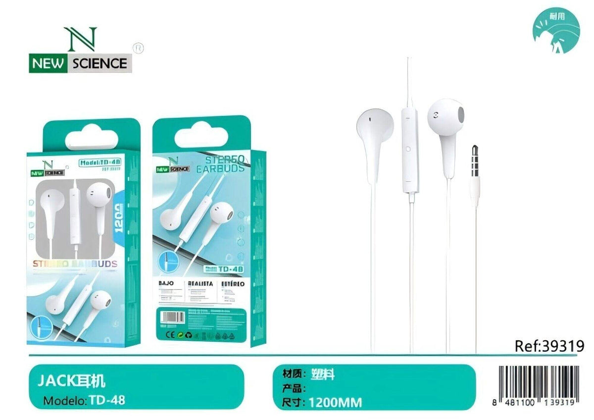 Slušalice s mikrofonom, 3,5 mm (TD-48) – bijele