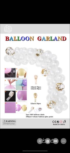 Set balona za girlandu i luk – bijelo-srebrni, br. 21699