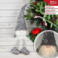 Božićni patuljak s LED svjetlom 75 cm, srebrni