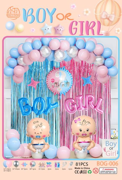 Set balona za girlandu i luk – plavo-roza, Boy or Girl, br. 32153