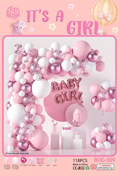 Set balona za girlandu i luk – roza, Baby girl, br. 32170