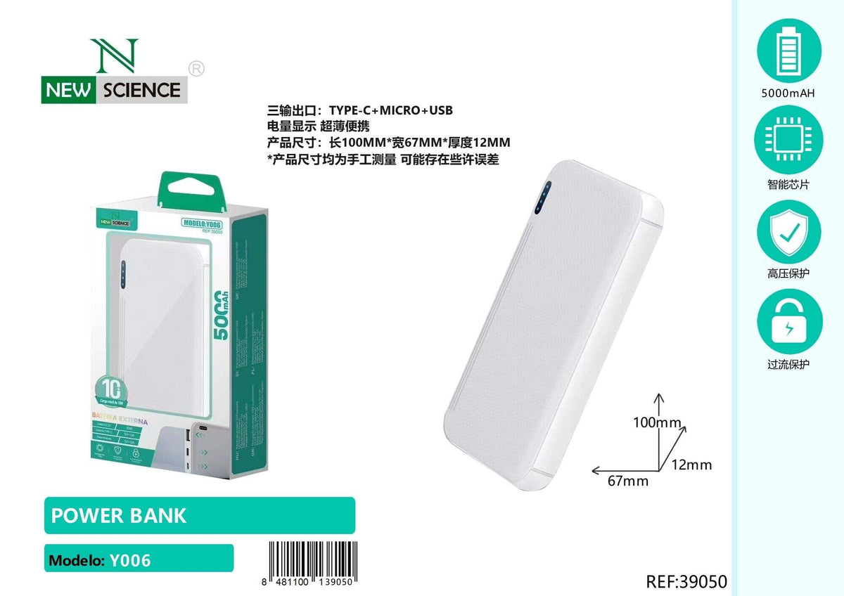Powerbank 5000 mAh (I006) – Bijela