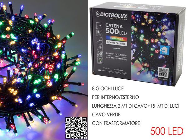 LED lampice 180–500 LED s 8 programa – zeleni kabel