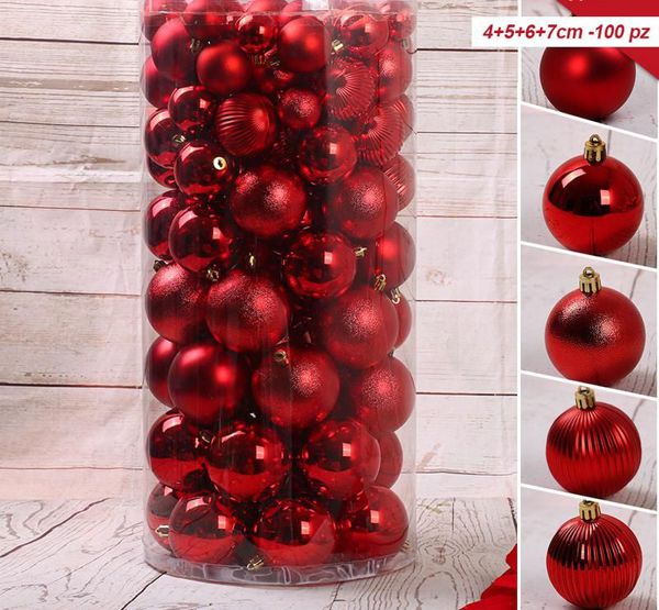 Weihnachtskugeln 100 Stk. rot