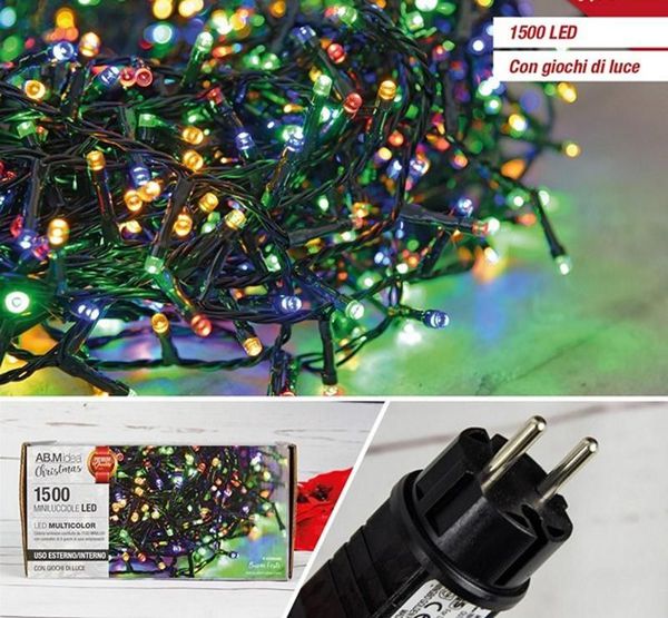 Božićne LED lampice 1000–2000 LED s 8 programa – zeleni kabel