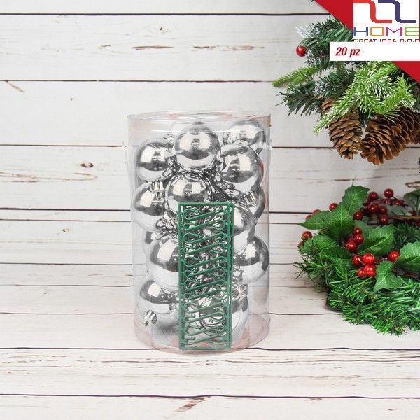 Weihnachtskugeln 20 Stück - Silber
