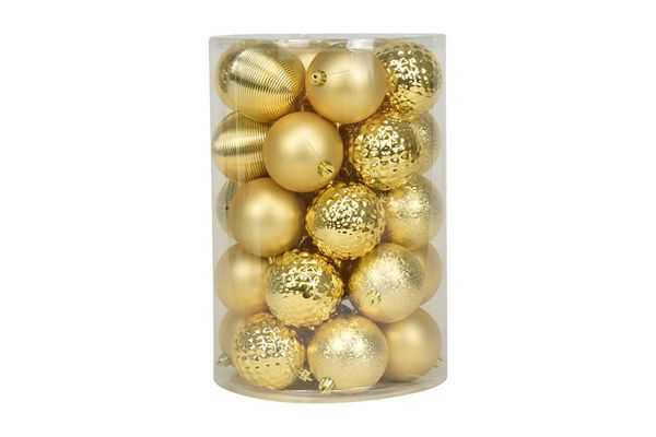 Weihnachtskugeln 34 Stück Gold