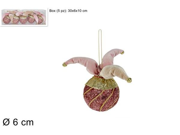 Weihnachtskugeln 5 Stk, Durchmesser 6 cm; antique pink