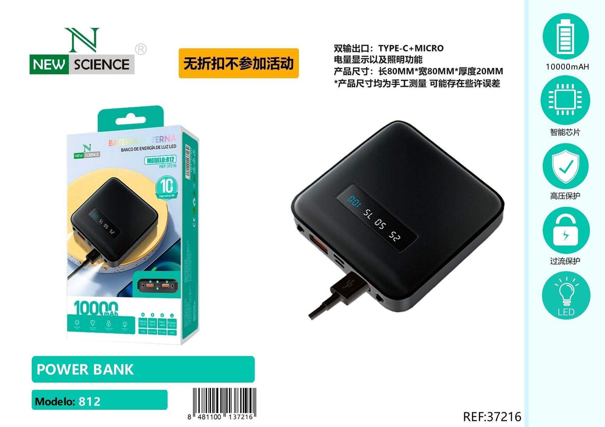 Powerbank 10000 mAh (812) – Crna