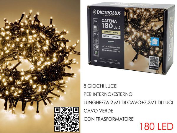 LED lampice 180–500 LED s 8 programa – zeleni kabel