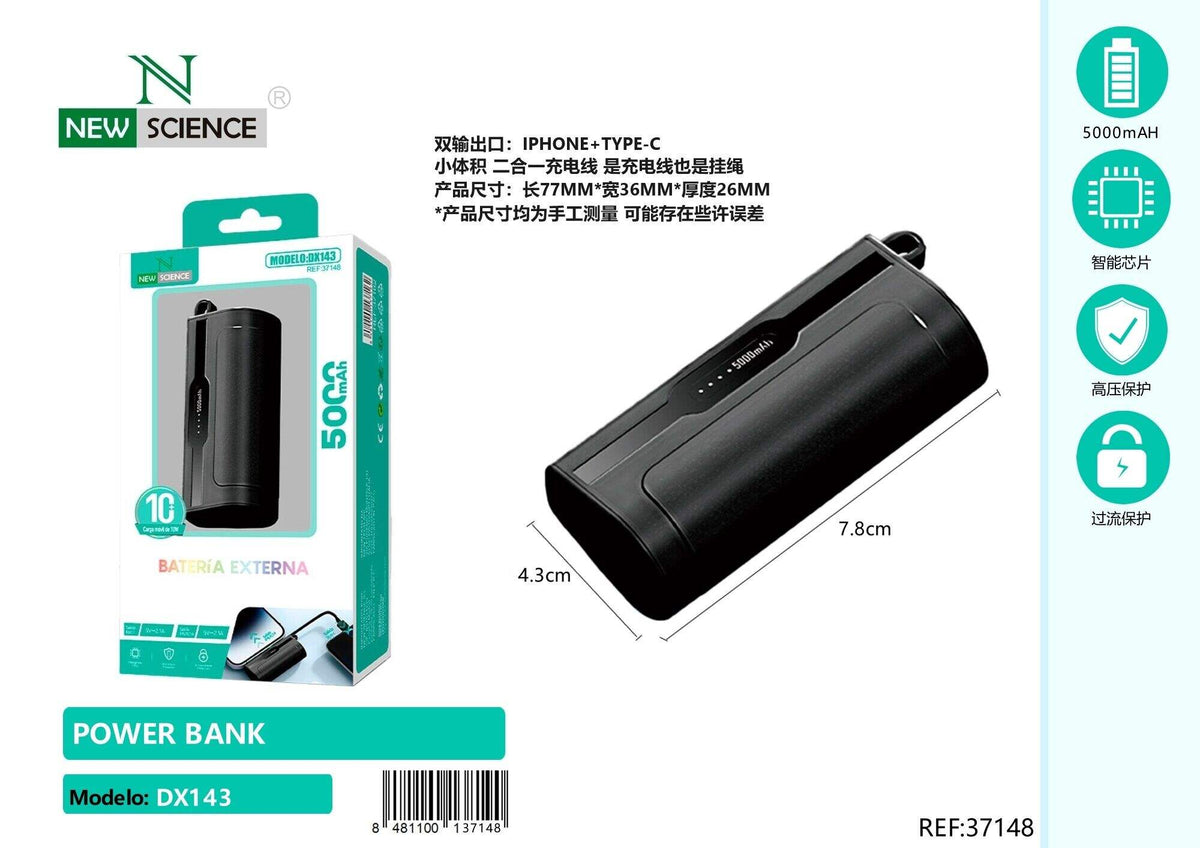 Powerbank 5000 mAh (DX143) – Crna