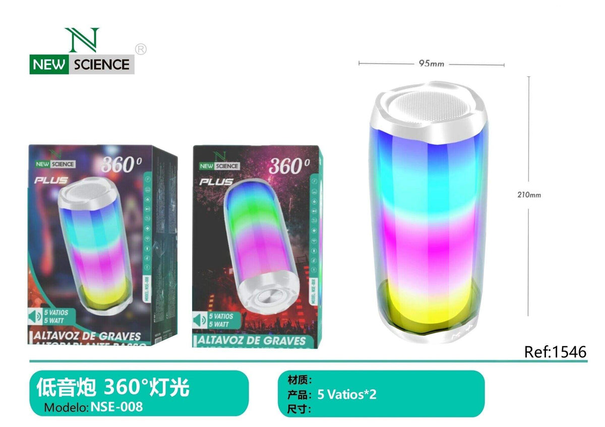 Bluetooth zvučnik 360° s LED svjetlom (NSE-008)