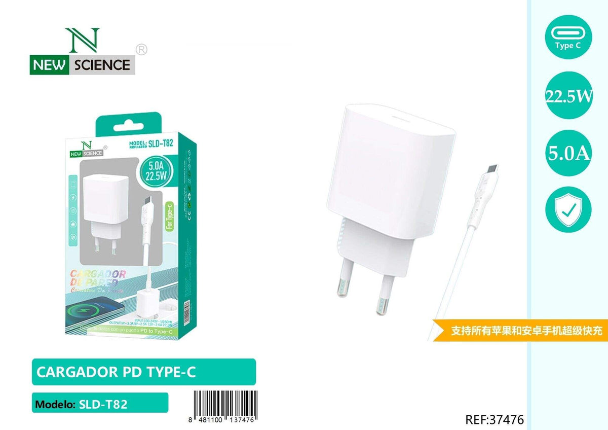 Kućni punjač USB-C PD 22,5 W (SLD-T82) – S kabelom USB-C na USB-C